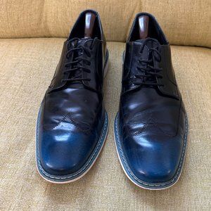 Cole Haan Air Caden. Wing Tip. Black to Blue Hombre with White Sole - Men's 13